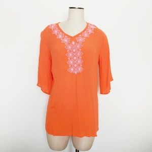 Lilly Pulitzer CAMELLIA orange pink tunic shirt